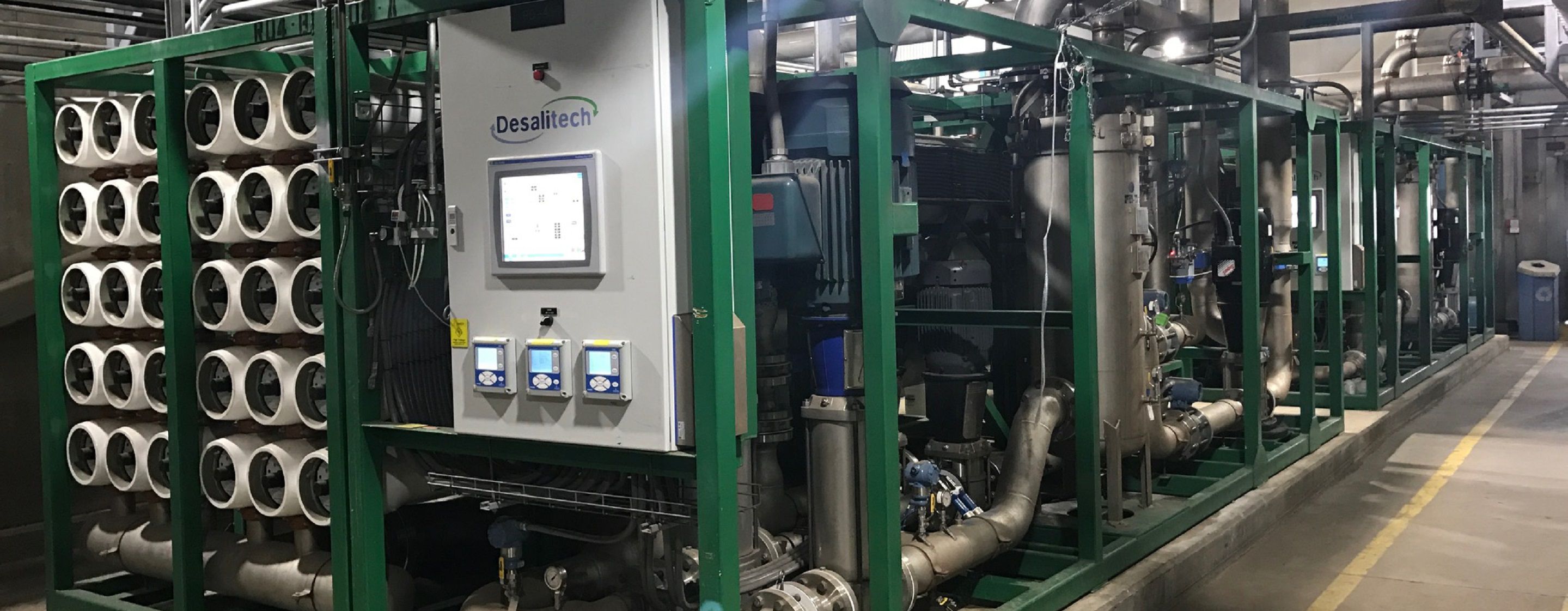Desalitech closed circuit reverse osmosis (CCRO) in a facility