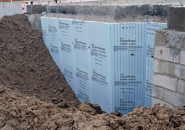 Styrofoam™ Brand Perimate™ installed below-grade 