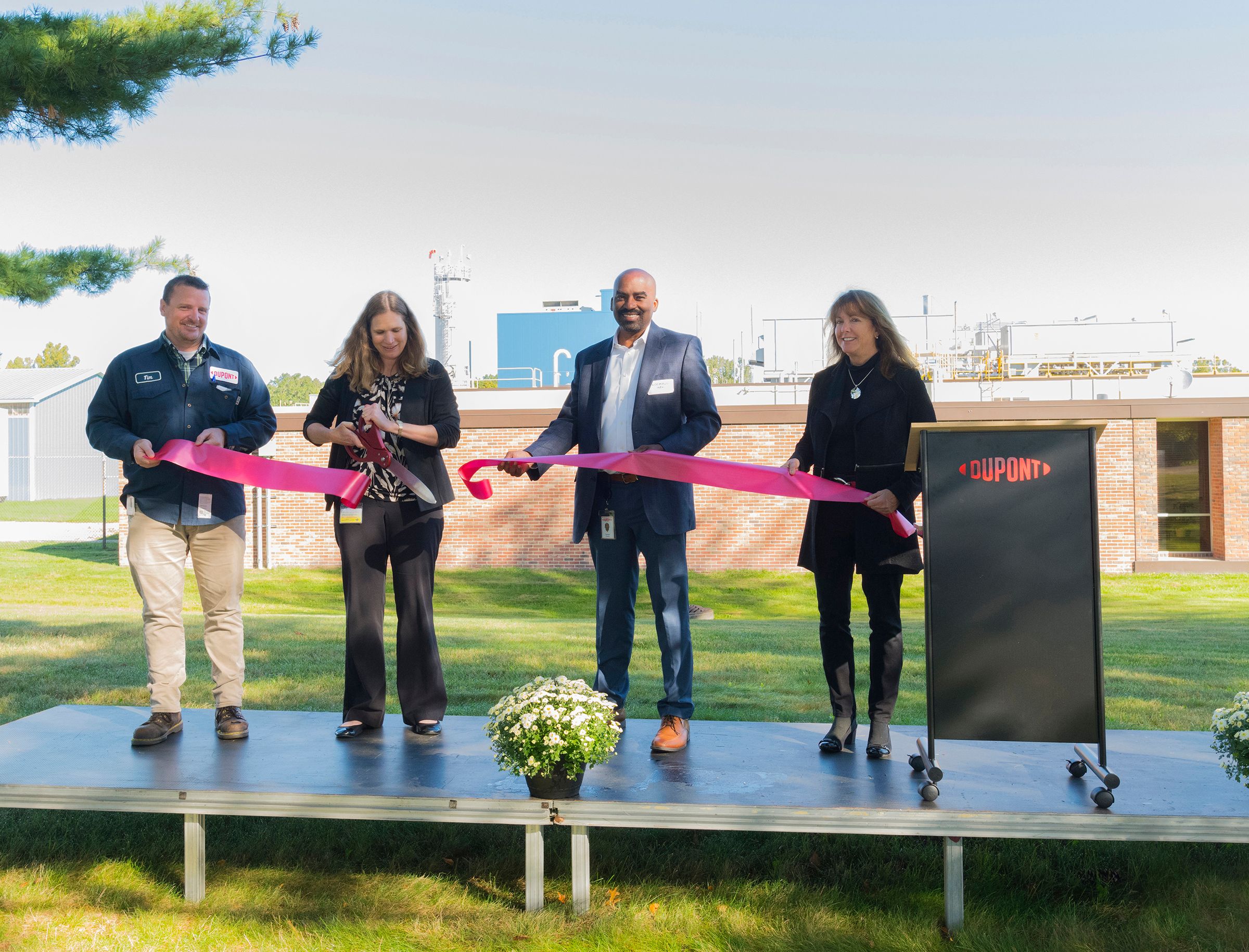 Ribbon-cutting for new elastomer mixers unit