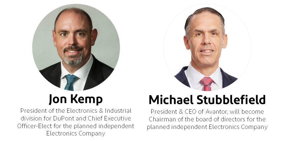 DuPont Announces CEO and Non-Executive Chair for the Planned Independent Electronics Company