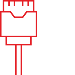 Red electronic connector icon