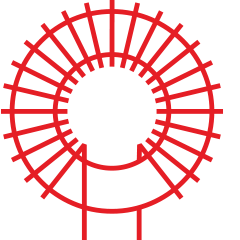 Red coil form & transformer icon