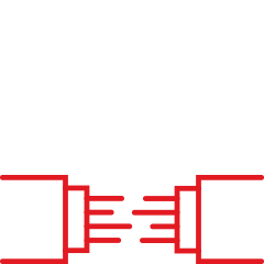 Red optical fiber cable icon