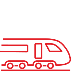 Red train transportation icon