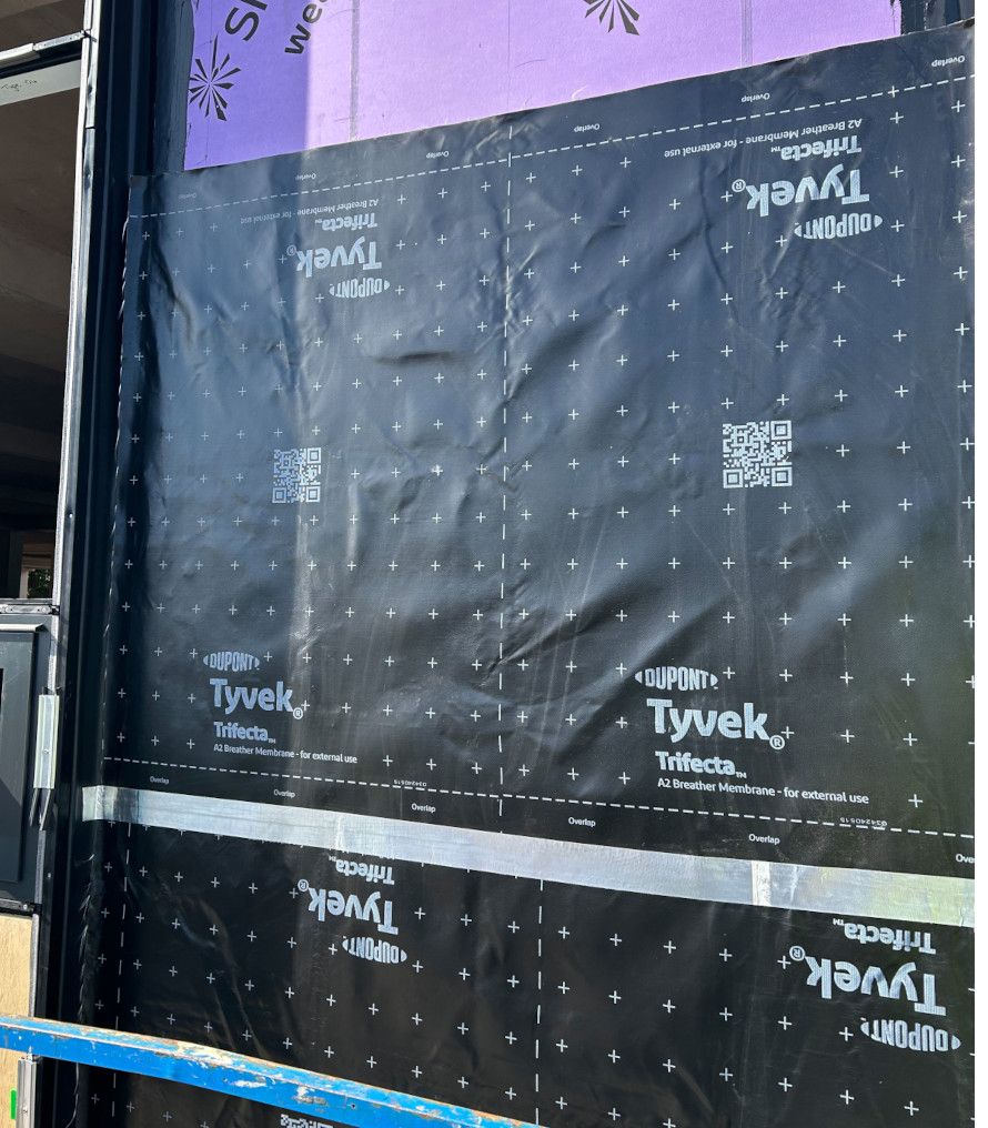 Tyvek® Trifecta™ is a fire-retardant breather membrane for high-rise buildings