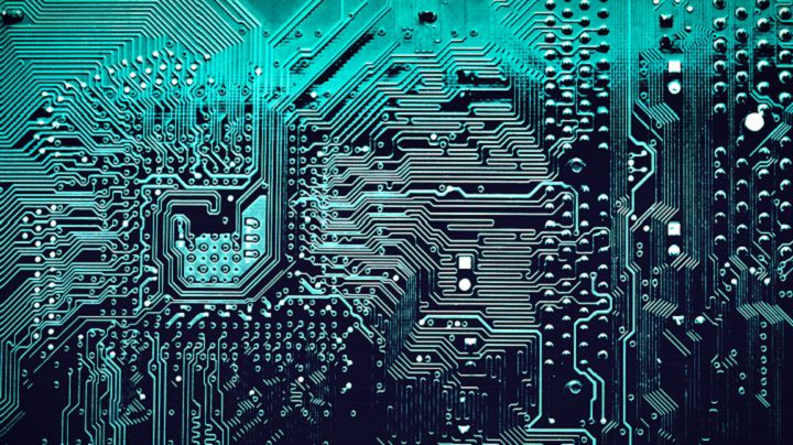 Close-up of a microelectronics motherboard that requires ultrapure water for manufacturing