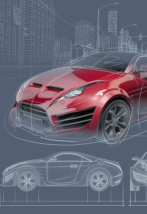 红色跑车概念图