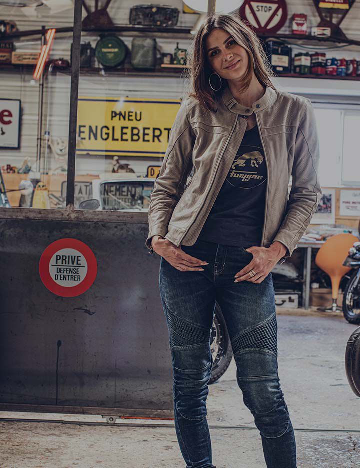 Kevlar® providing superior abrasion resistance in Furygan women's motorcycle apparel