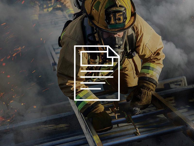 First responder protected by Nomex® and Kevlar® climbing ladder