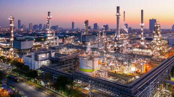 Industrial Utility Water plant at dusk
